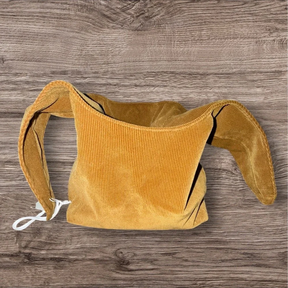 MERIT‎ Corduroy Shoulder Bag Mustard Yellow Hobo Slouchy Tote Soft Boho Chic NWT